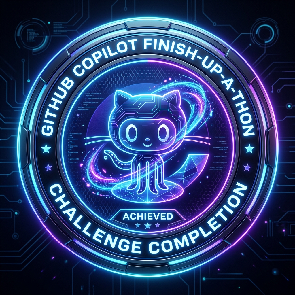 GitHub Copilot Finish-Up-A-Thon Challenge Completion Badge